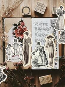 49 piezas con estampado de figura vintage papel para DIY - Multicolor - Ver 3