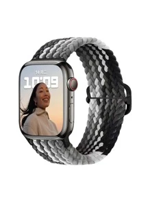 1 Miếng Nam NỮ Đen Khối màu Đúng mốt Mẫu Polyamide Đồng hồ đeo tay 38mm/40mm/41mm/42mm/44mm/45mm , Tương thích với Apple Watch SE/8/7/6/5/4/3/2/1 - màu đen - Xem 1