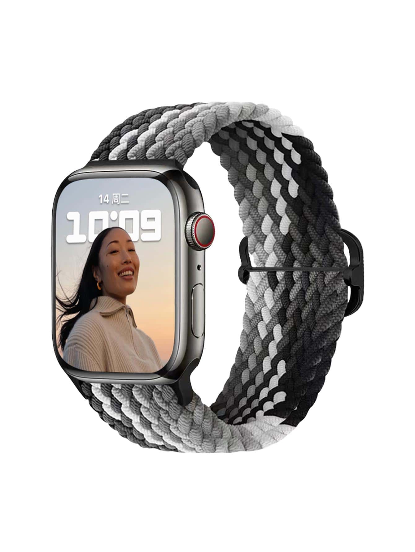 1 Miếng Nam NỮ Đen Khối màu Đúng mốt Mẫu Polyamide Đồng hồ đeo tay 38mm/40mm/41mm/42mm/44mm/45mm , Tương thích với Apple Watch SE/8/7/6/5/4/3/2/1 - màu đen - Xem 1