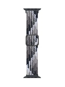 1 Miếng Nam NỮ Đen Khối màu Đúng mốt Mẫu Polyamide Đồng hồ đeo tay 38mm/40mm/41mm/42mm/44mm/45mm , Tương thích với Apple Watch SE/8/7/6/5/4/3/2/1 - màu đen - Xem 2