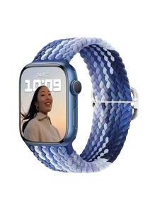 1入組男士女士藍色撞色時尚圖案聚酰胺錶帶38mm/40mm/41mm/42mm/44mm/45mm,適用於Apple WatchSE/8/7/6/5/4/3/2/1 - 藍色 - 查看 1