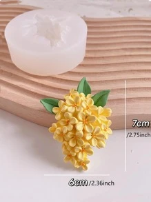 Molde de silicona cilíndrico 3D de flor de Osmanthus para hacer jabón, molde DIY para velas - Blanco - Ver 1