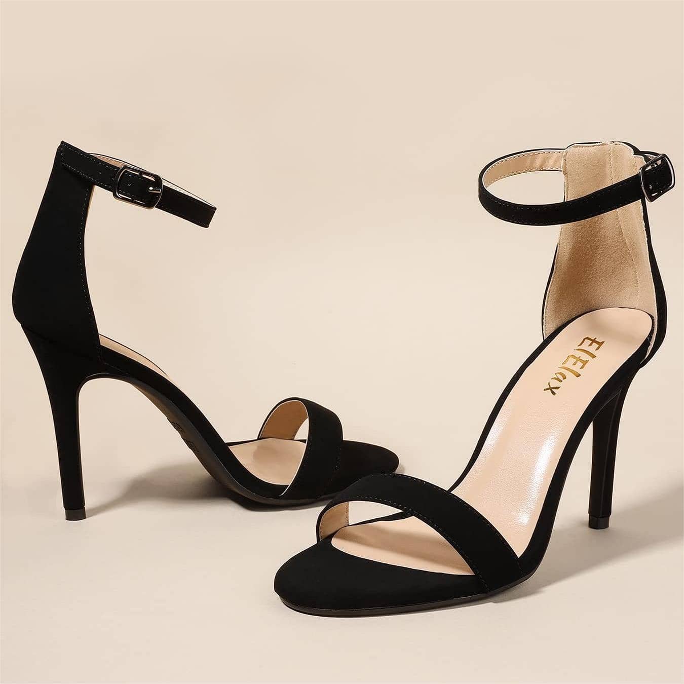 Sandalias de tacón para mujer - Ante negro - Ver 1