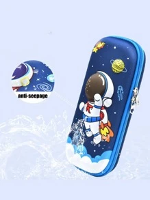 1入組卡通圖案鉛筆粉色可愛筆袋適用於學生 - 粉色 - 查看 3