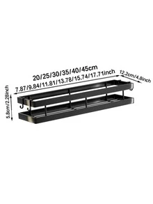 1入組免打孔浴室儲物架 - 黑色 - 查看 4