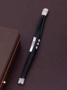 Nam Tối giản Nhiều lớp Vòng đeo tay , Đối với Đồ trang sức Qủa tặng Và Buổi tiệc - màu đen - Xem 3