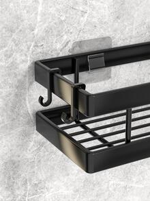 1入組免打孔浴室儲物架 - 黑色 - 查看 3