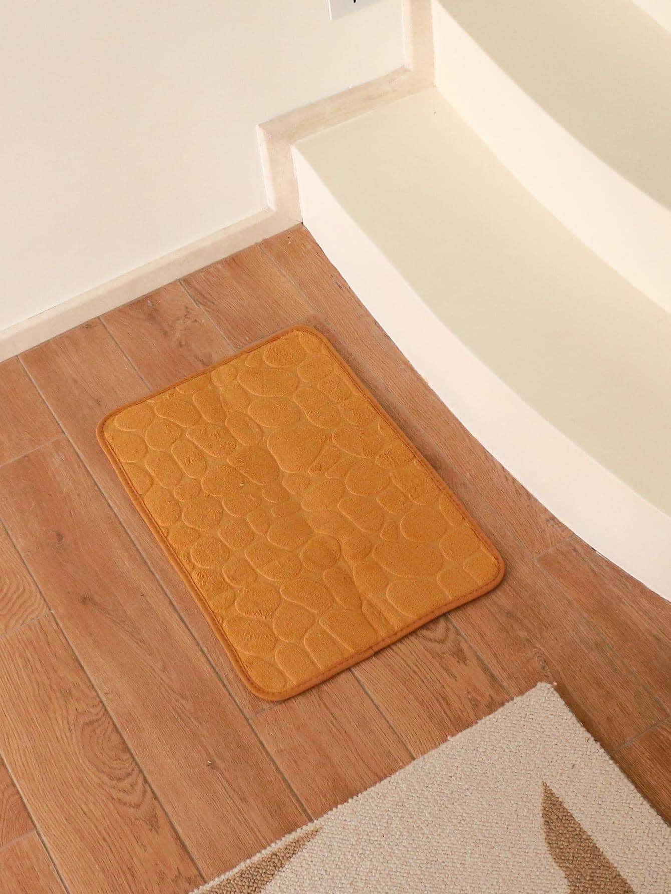 1PC Họa Tiết Đá Chống Trơn Trượt Nhà Tắm Chăn Kaki Polyester Sàn Cho Phòng Tắm - Màu Khaki - Xem 1