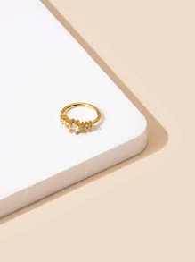 1 Stück Nasenring mit Fashion Kubischem Zirkonia Dekor, Für Frauen Für Party - Goldgelb - Übersicht 3