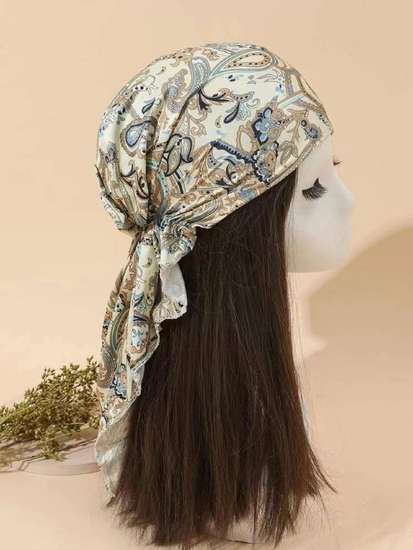 Paisley Print Long Tail Durag - Multicolor - View 1