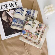 Floral Print Bandana - Green - View 7