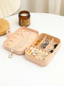 1 cái Hộp lưu trữ trang sức nhiều lưới di động - Hồng - Xem 2