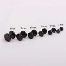 6pairs/set 3-8mm Round Stud Earrings - Black - View 6