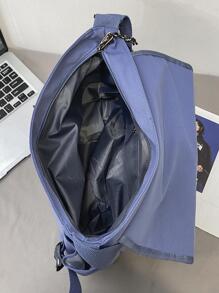 Bolso de mensajero de gran capacidad con decoración de letras para hombre - Azul - Ver 4