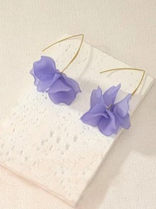 Bông tai thả cánh hoa - Màu tím - Xem 2