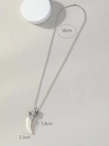 Nam Thú vật & Mô phỏng Răng nanh Dây chuyền với sức hấp dẫn Hợp kim kẽm - Nhiều màu - Xem 3