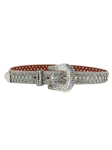 Rhinestone Decor Belt - Black - View 6