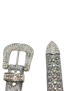 Rhinestone Decor Belt - Black - View 5