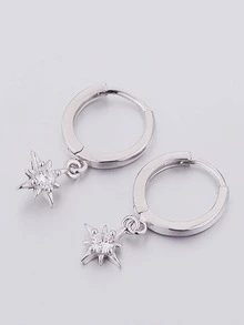 1對時尚925純銀星形耳環,女性理想禮物