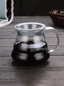 1件玻璃咖啡壺，標準手沖咖啡濾杯，透明咖啡壺，咖啡配件 (360ml/600ml) 返校季 - 無色 - 查看 7