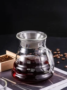 1件玻璃咖啡壺，標準手沖咖啡濾杯，透明咖啡壺，咖啡配件 (360ml/600ml) 返校季 - 無色 - 查看 3