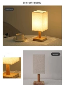 1pc Yellow Light Desk Lamp, Modern Polyester LED Desk Lamp For Home - Grey - View 3