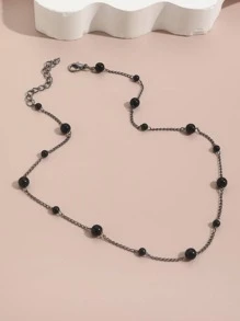 Vòng cổ trang trí hạt - màu đen - Xem 3