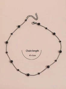 Vòng cổ trang trí hạt - màu đen - Xem 5