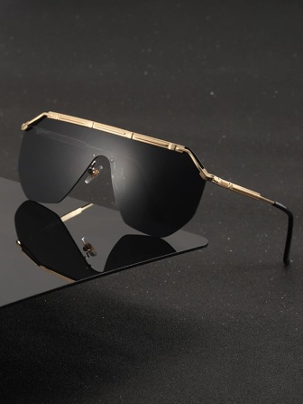 1/2 par svarta metallbågar modeglasögon för män för sommarstrandsemester, utomhusaktiviteter, resor