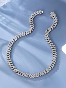 1 Máy Tính Hip Hop Cổ Điển Hình Thoi Dây Chuyền Kim Cương Giả Vòng Cổ Cho Phụ Nữ Và Nam Giới Punk Thời Trang Trang Sức Dây Xích Cho Đường Phố bé Trai Và Bé Gái - Bạc - Xem 3