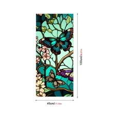 45*100cm Butterfly Stained Glass Window Film Uv Blocking Non-adhesive Privacy Window Film Window Decals Static Clings - 彩色 - 查看 3