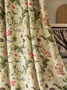 Floral Pattern Single Panel Blackout Curtain