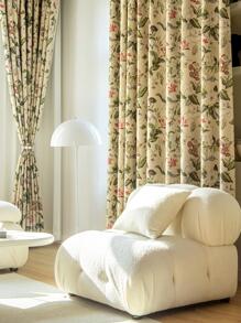 Floral Pattern Single Panel Blackout Curtain
