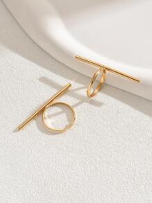 2入組簡約金屬時尚極簡風格新款女戒