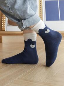 5pairs Kids Bear Print Crew Socks