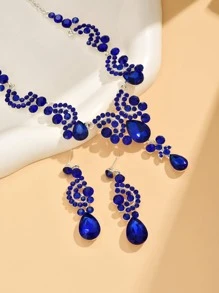 Decoração De Strass Brincos Pendentes & Colar De Pingente