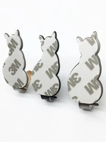 Móc treo tường thiết kế hình mèo 2 cái - màu đen - Xem 4