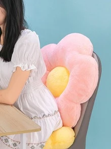 1pc Flower Design Decorative Pillow - Yellow - View 5