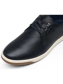 SHOESMALL Men's Vintage Multicolor Casual Comfortable Black Dress Shoes Non-Slip Student Sneakers For Business And Walking Commute - 黑色 - 查看 5