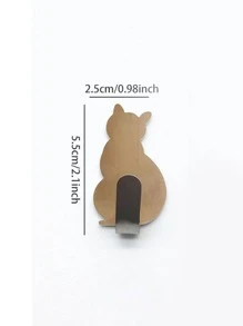 Móc treo tường thiết kế hình mèo 2 cái - Vàng - Xem 5