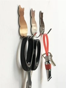 Móc treo tường thiết kế hình mèo 2 cái - Vàng - Xem 2