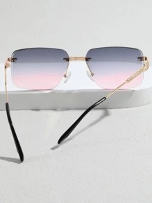 男士漸變鏡片無框太陽鏡 - 淺灰紫 - 查看 4