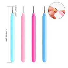 CYFUN DESIGN 4支/套紙捲筆，簡單塑料素色紙捲筆 - 彩色 - 查看 1