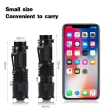 1套鋁合金手電筒，家用現代主義紫外線手電筒手電筒 - 黑色 - 查看 3