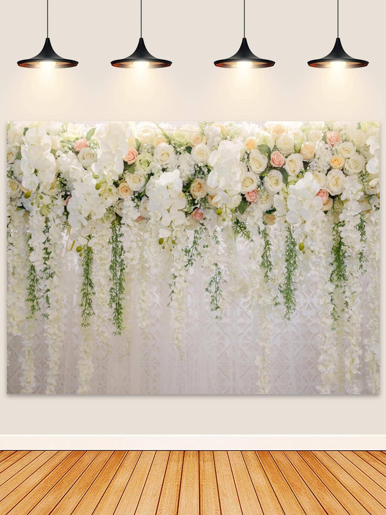 1PC Vải Nền Hoa Thực Tế Để Trang Trí Tiệc Cưới, Sinh Nhật