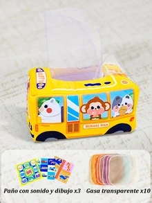 Juguetes De Pañuelo Para Bebé Sensorial Entrenamiento No Rasgable Juguetes De Caja De Pañuelos Para Niños - Amarillo - Ver 5