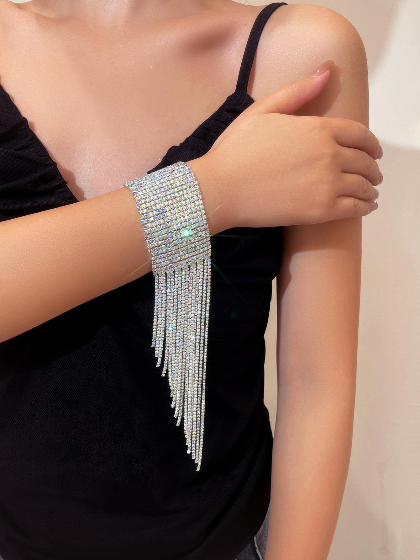 Rhinestone Tassel Decor Bracelet