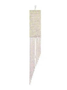 Rhinestone Tassel Decor Bracelet - Silver - View 5