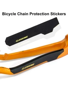 1pc Letter Graphic Carbon Fiber Bicycle Chain Protection Sticker - Black - View 3