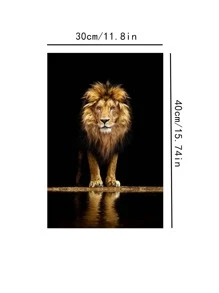 1入組獅子圖案無框現代無框畫裝飾